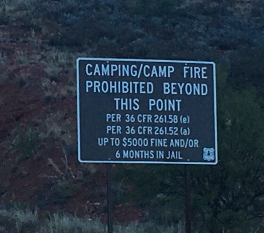 The "Dont even think of camping here in your van" Sign