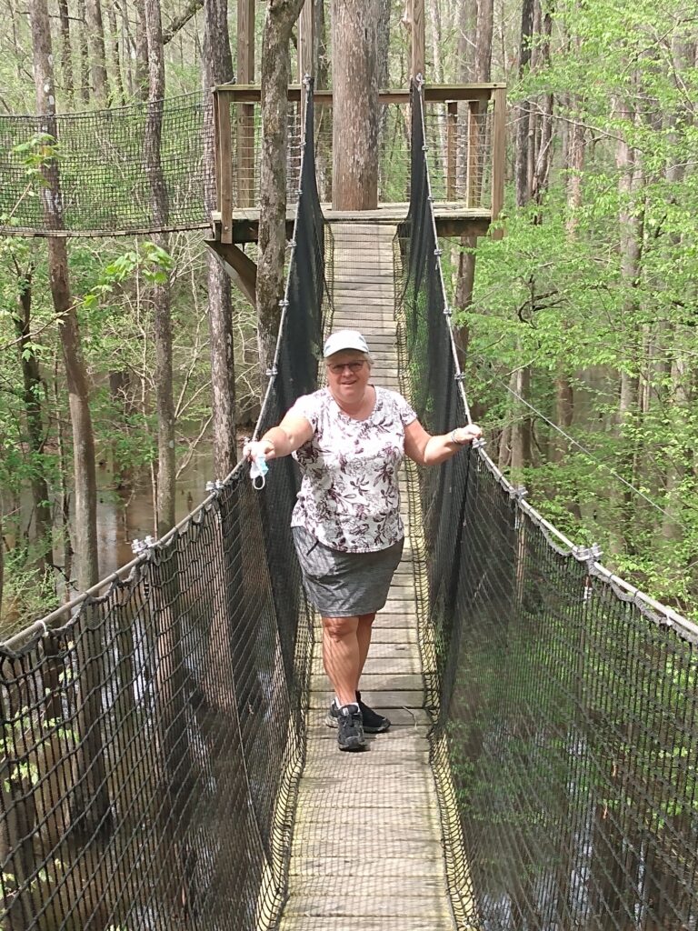 Mrs Ram on Canopy Walk